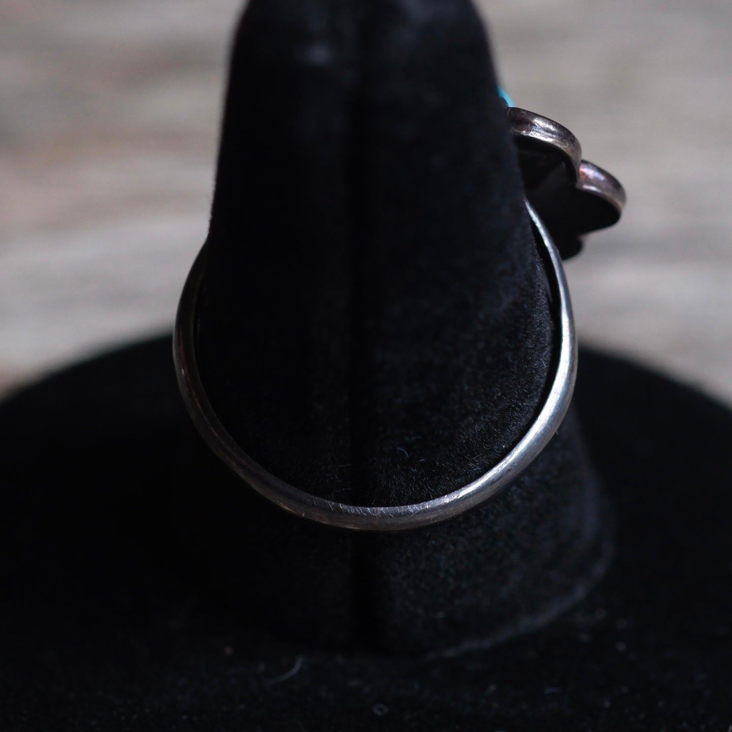 Vintage Sterling Turquoise Feather Ring 7.75