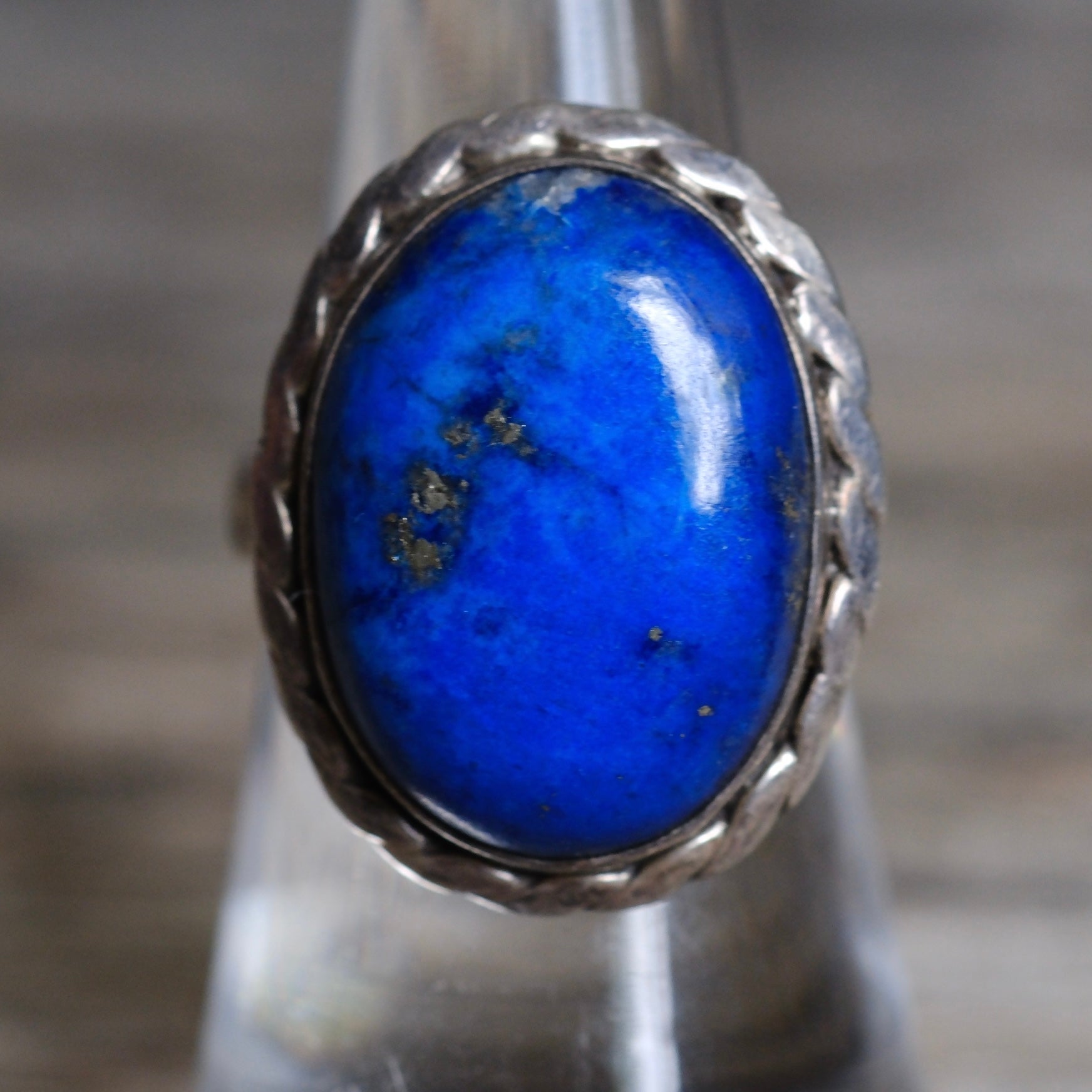 Vintage Sterling Lapis Ring 7.5