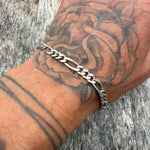 Vintage Sterling Silver Figaro Chain Bracelet