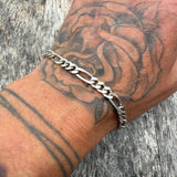 Vintage Sterling Silver Figaro Chain Bracelet