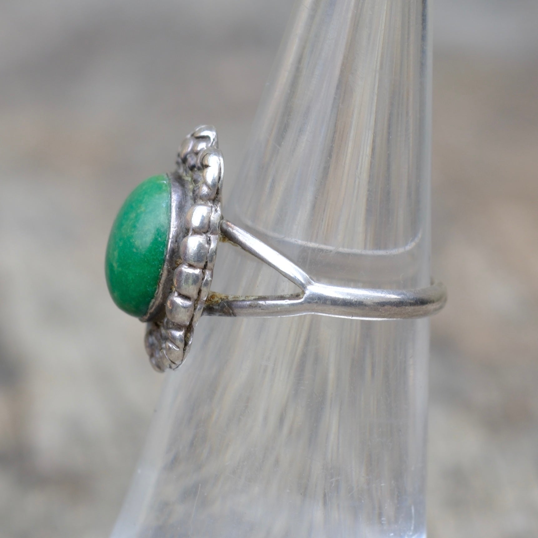 Vintage Sterling Turquoise Ring 4.75
