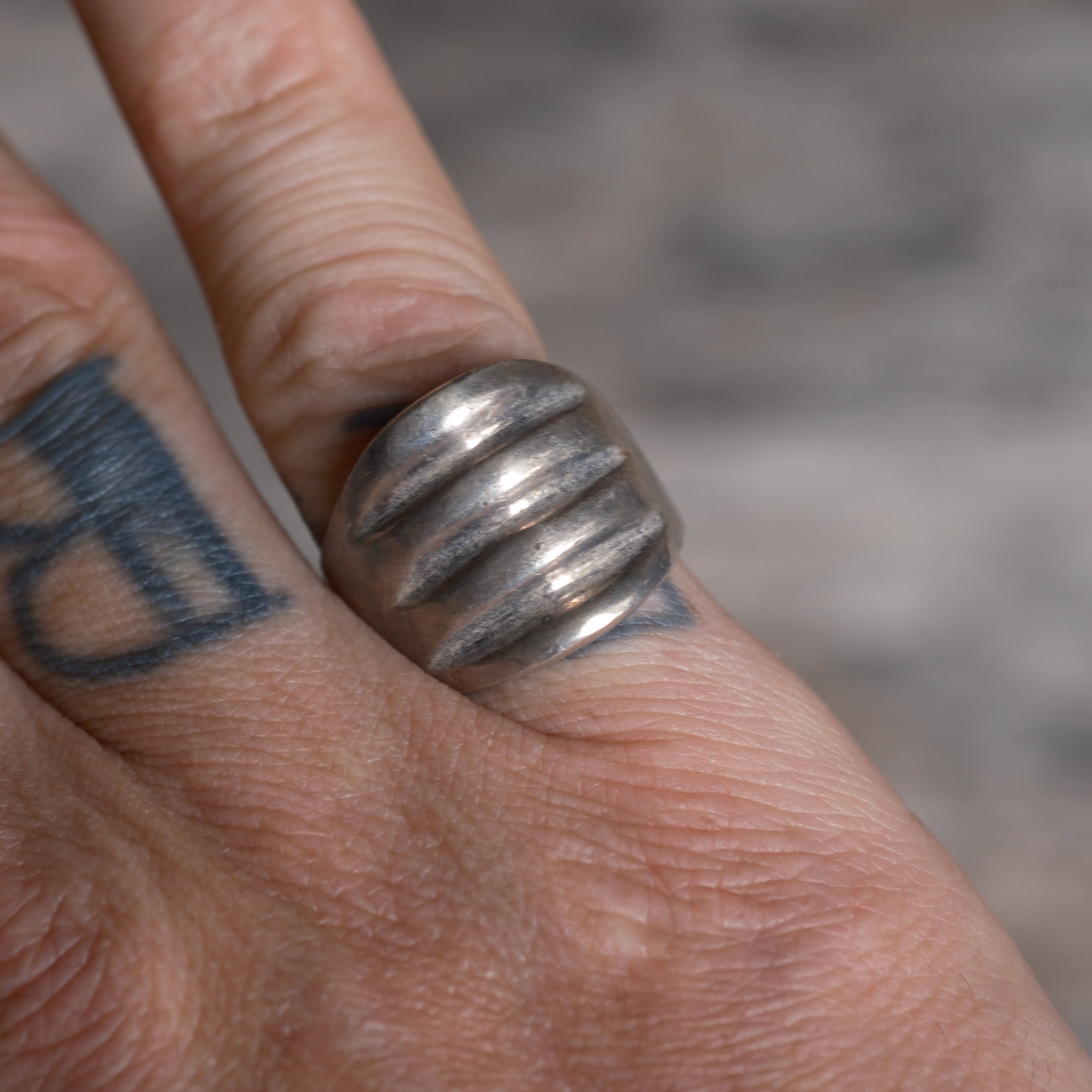Vintage Sterling Silver Modernist Ring 8