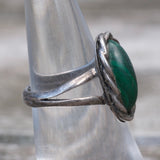 Vintage Sterling Malachite Roper RIng 6