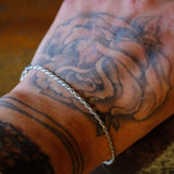 Vintage Sterling Silver Twisted Chain Bracelet 7"