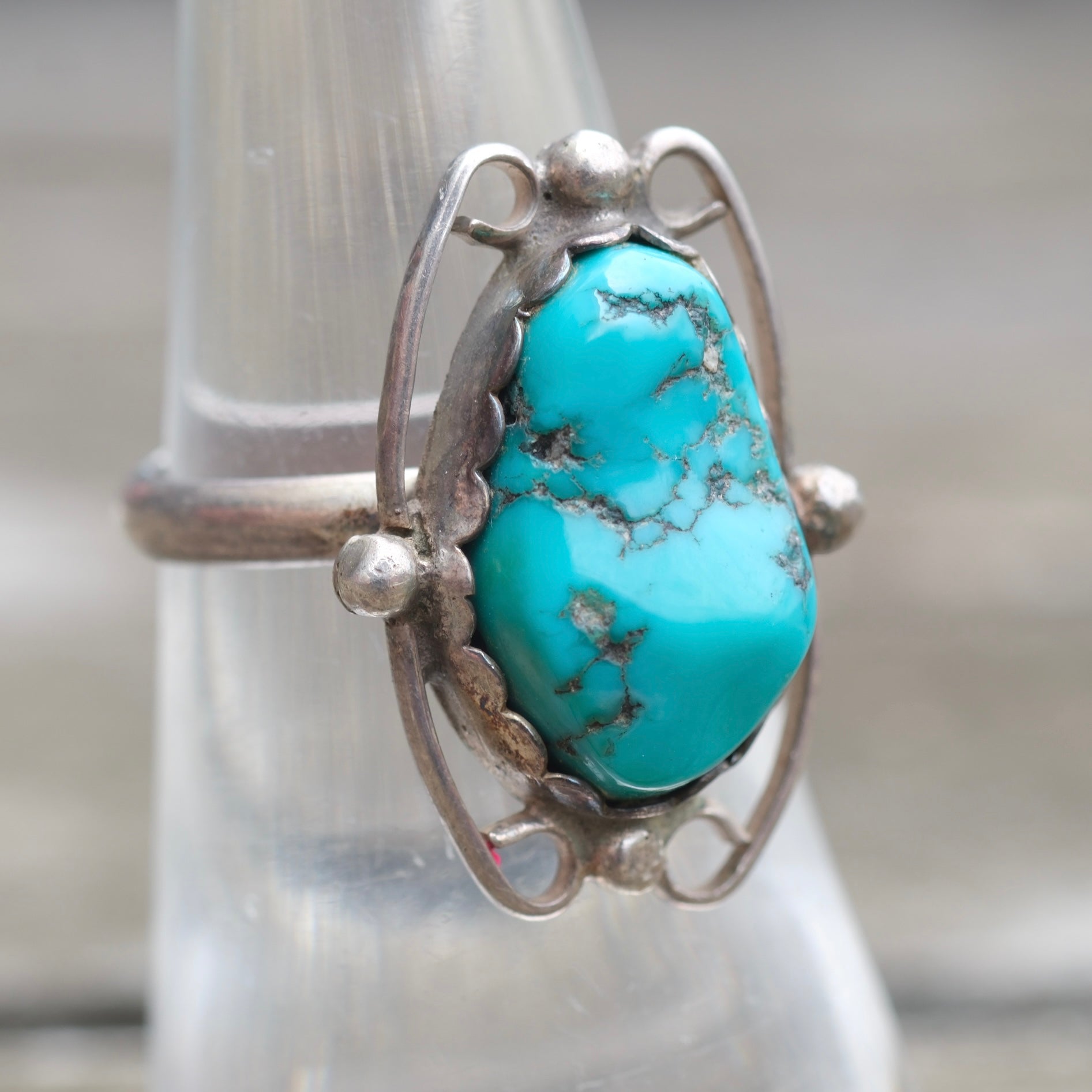 Vintage Sterling Turquoise Ring 6