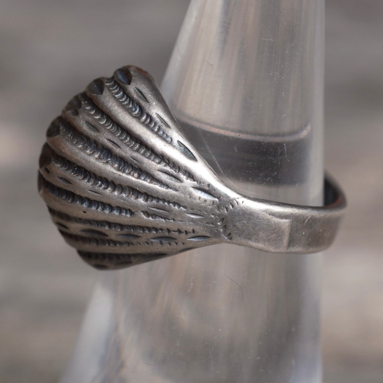 Vintage Sterling Silver Modernist Ring 5.75