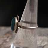 Vintage Sterling Turquoise Floral Ring 6.75