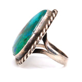 Vintage Sterling Chrysocolla Roper Ring 6.75