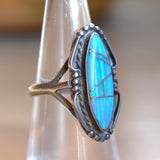 Vintage Sterling Opalite Inlay Ring 5.75