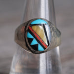 Vintage Sterling Zuni Inlay Ring 9