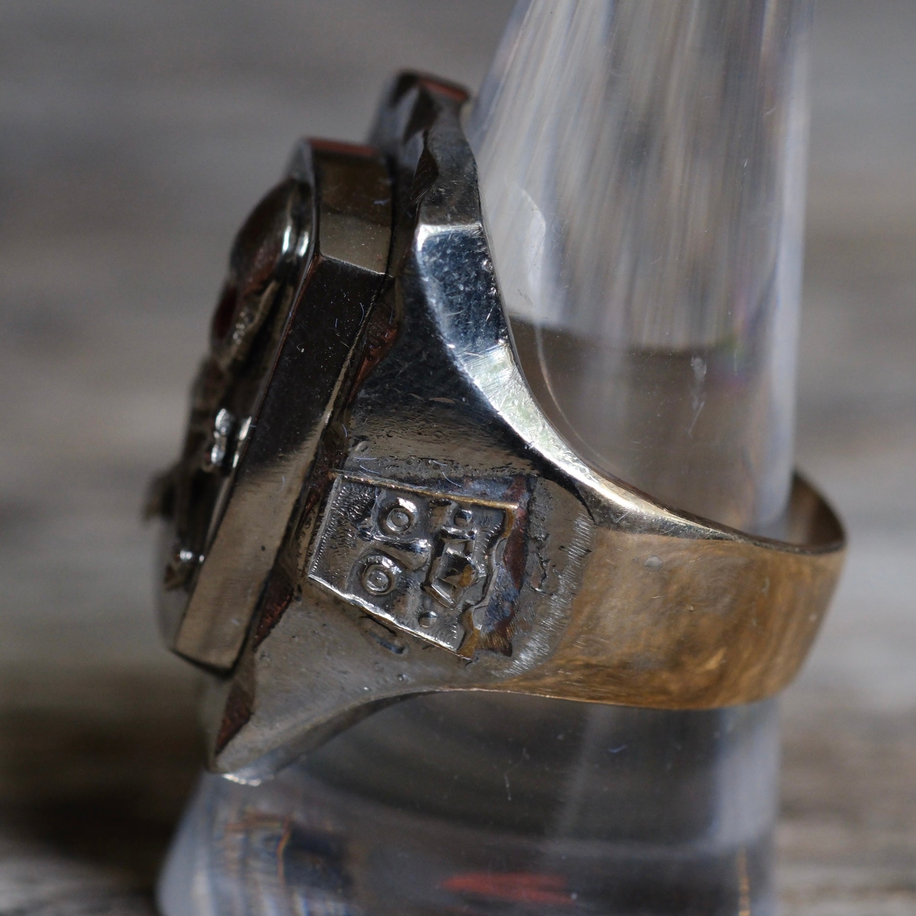 Vintage Mexican Biker Souvenir Skully Ring 10.5