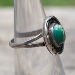 Vintage Sterling Turquoise Roper Ring 5