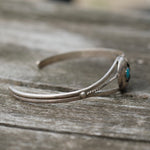 Vintage Sterling Turquoise Shadowbox Cuff