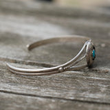 Vintage Sterling Turquoise Shadowbox Cuff