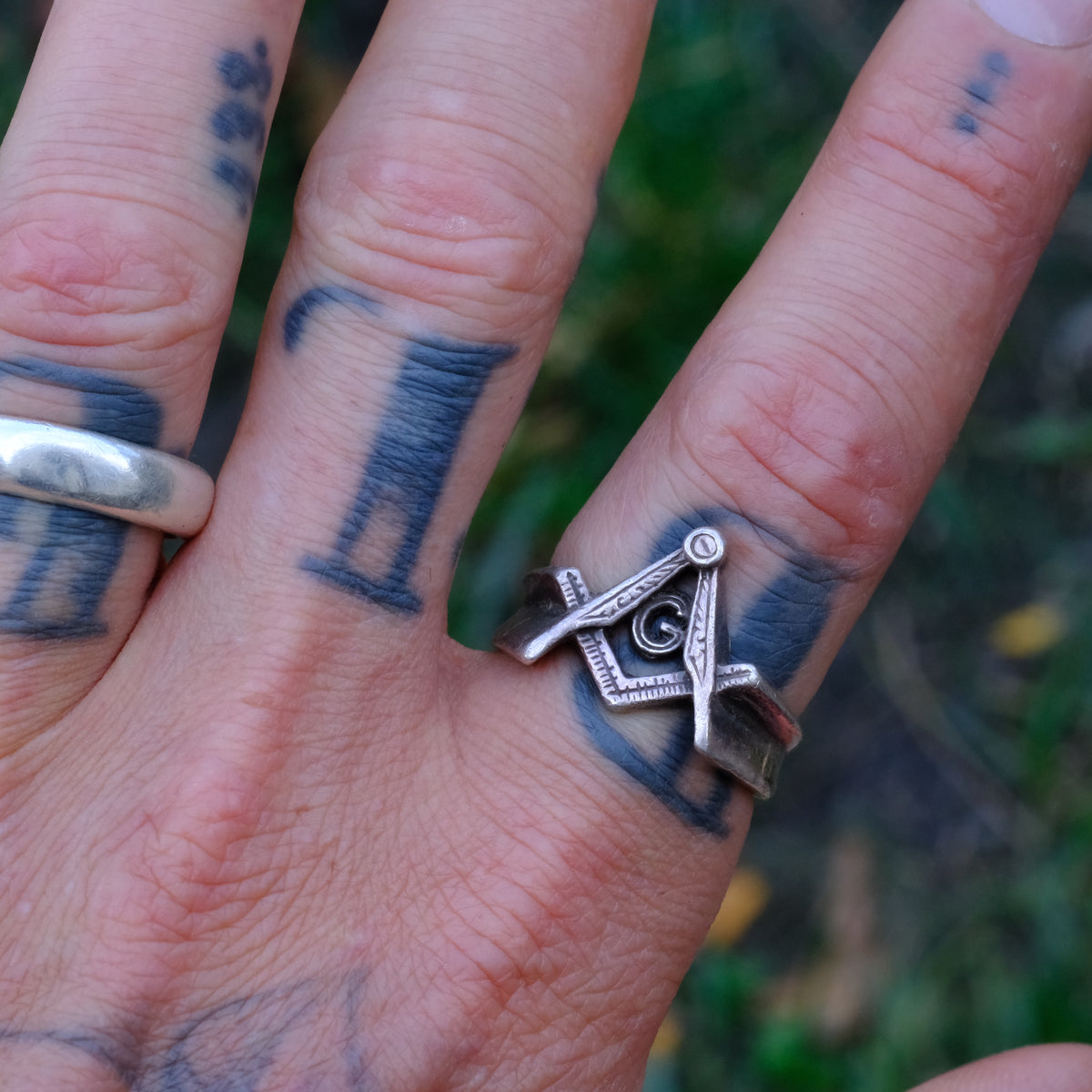 Vintage Sterling Free Masons Ring 8.75