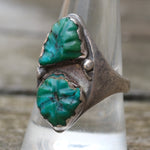 Vintage Sterling Faceted Turquoise Ring 9.75