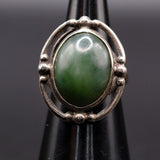 Vintage Sterling Jadeite Ring 6
