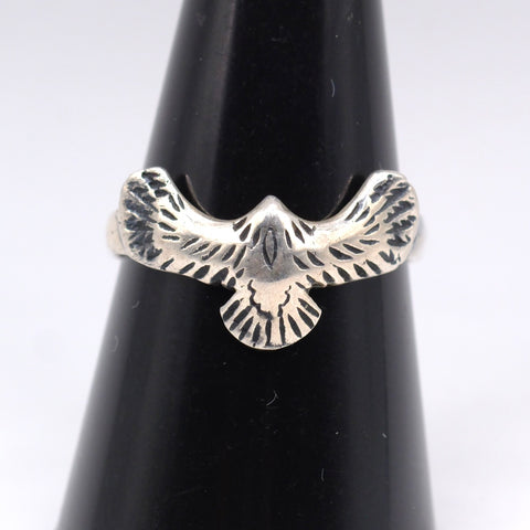 Vintage Sterling Silver Eagle Band 8.25
