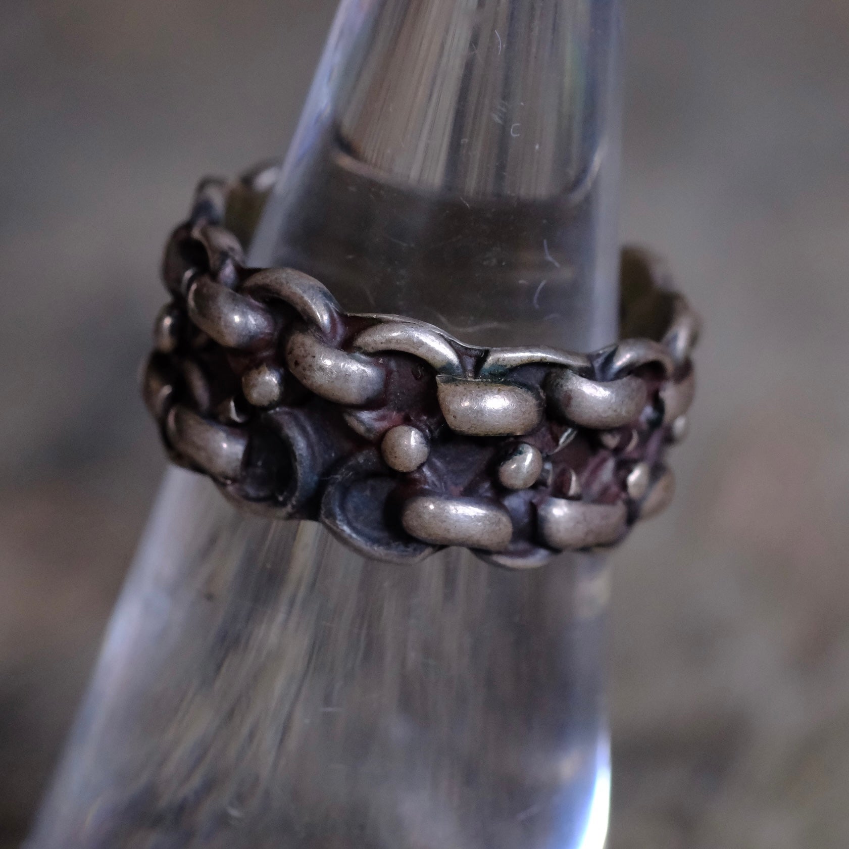 Vintage Sterling Silver Chain Ring 5.5