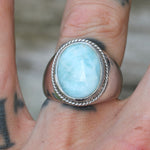 Vintage Sterling Larimar Ring 8.5