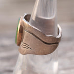 Vintage Sterling Green Carnelian Ring 6.5
