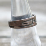 Vintage Sterling Silver Tribal Stamped Band 7