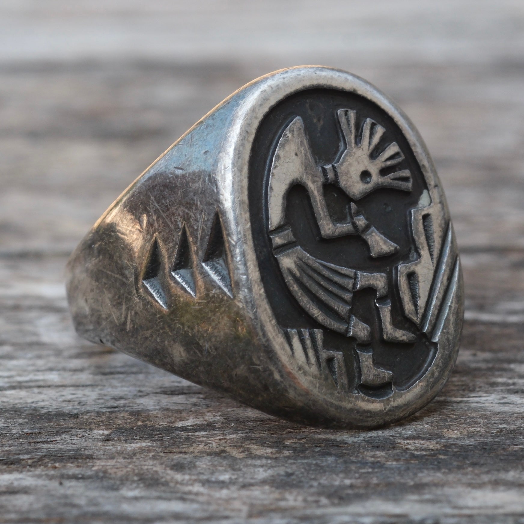 Vintage Sterling Silver Kokopelli Ring 8.5