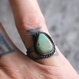 Vintage Sterling Turquoise Roper Ring 6.5