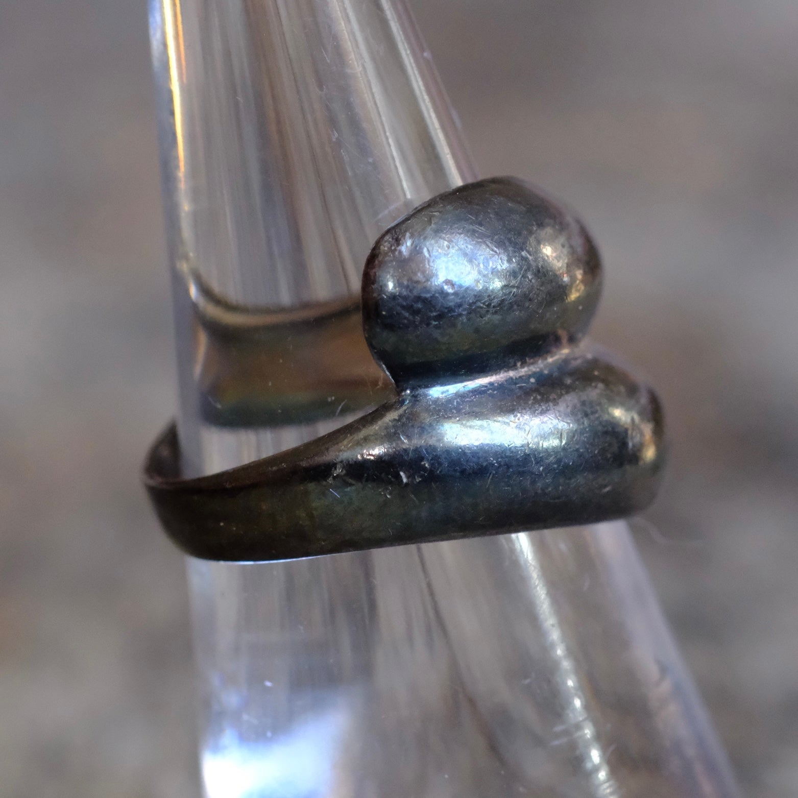 Vintage Sterling Silver Modernist Ring 5.75