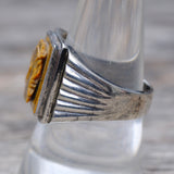 Vintage Sterling Tigers Eye Centurion Ring 9.25