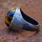 Vintage Sterling Tigers Eye Ring 10.5