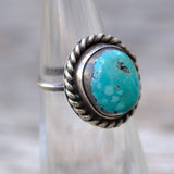 Vintage Sterling Turquoise Roper Ring 4