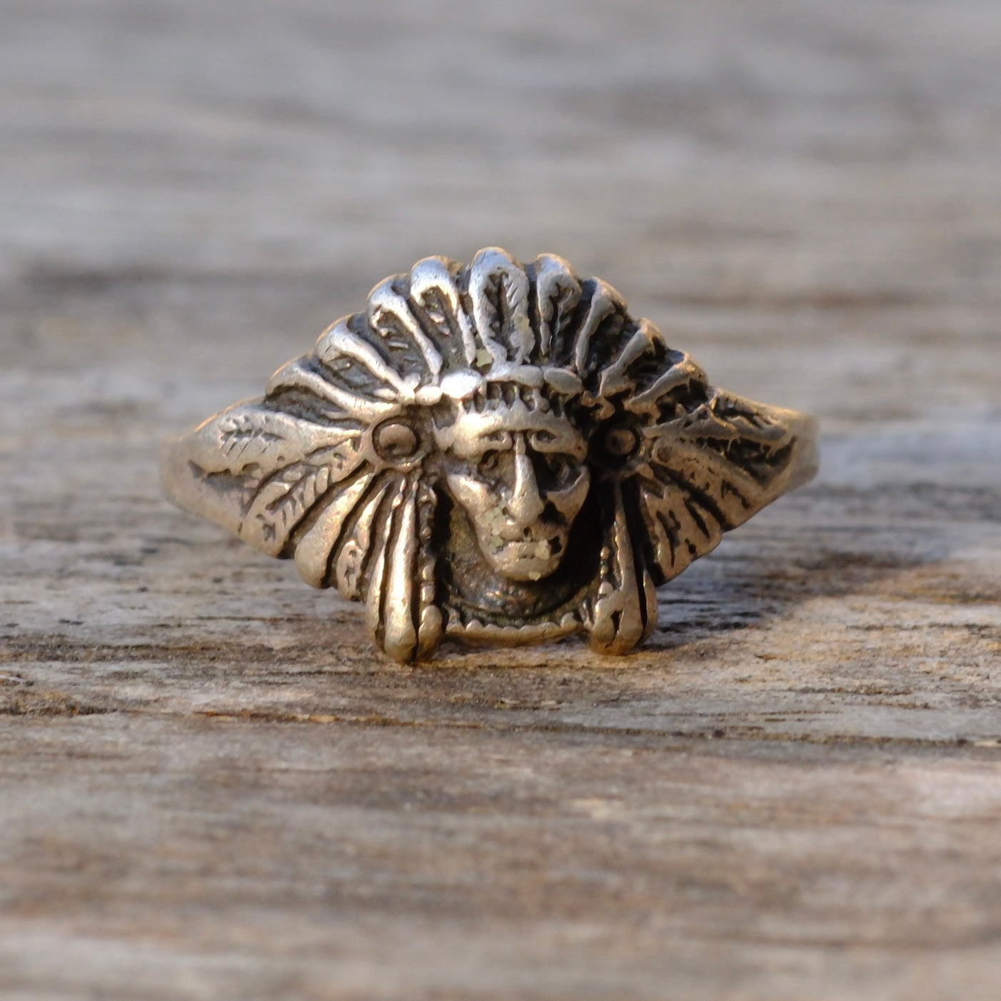 Vintage Sterling Silver Chief Ring 6.75