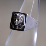Vintage Sterling Silver Pharaoh Signet 5