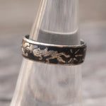 Vintage Sterling Engraved Floral Band Ring 5.75
