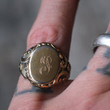 Vintage Gold Toned Sterling Signet Ring 6.5