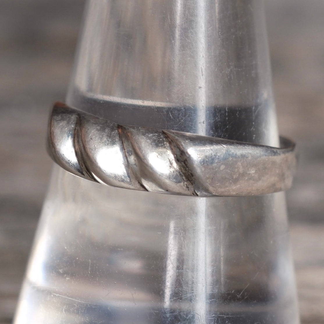 Vintage Sterling Silver Modernist Band Ring 9.75