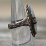 Vintage Sterling MOP Inlay Ring 6