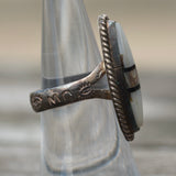 Vintage Sterling MOP Inlay Ring 6