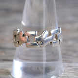 Vintage Sterling Silver Modernist Band 11