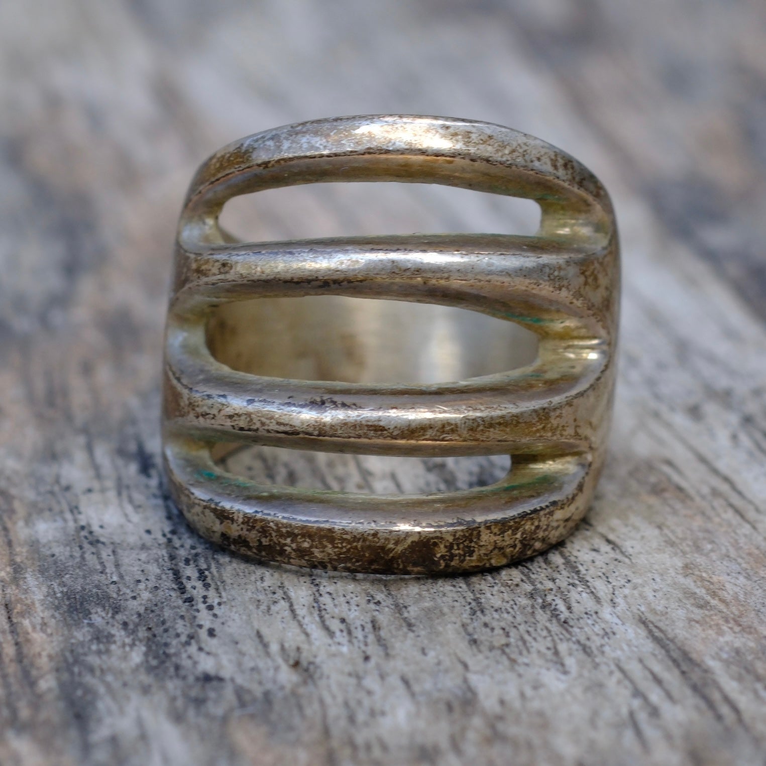 Vintage Sterling Silver Heavy Cast Ring 7