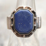 Vintage Sterling Lapis Signet Ring 7