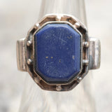Vintage Sterling Lapis Signet Ring 7