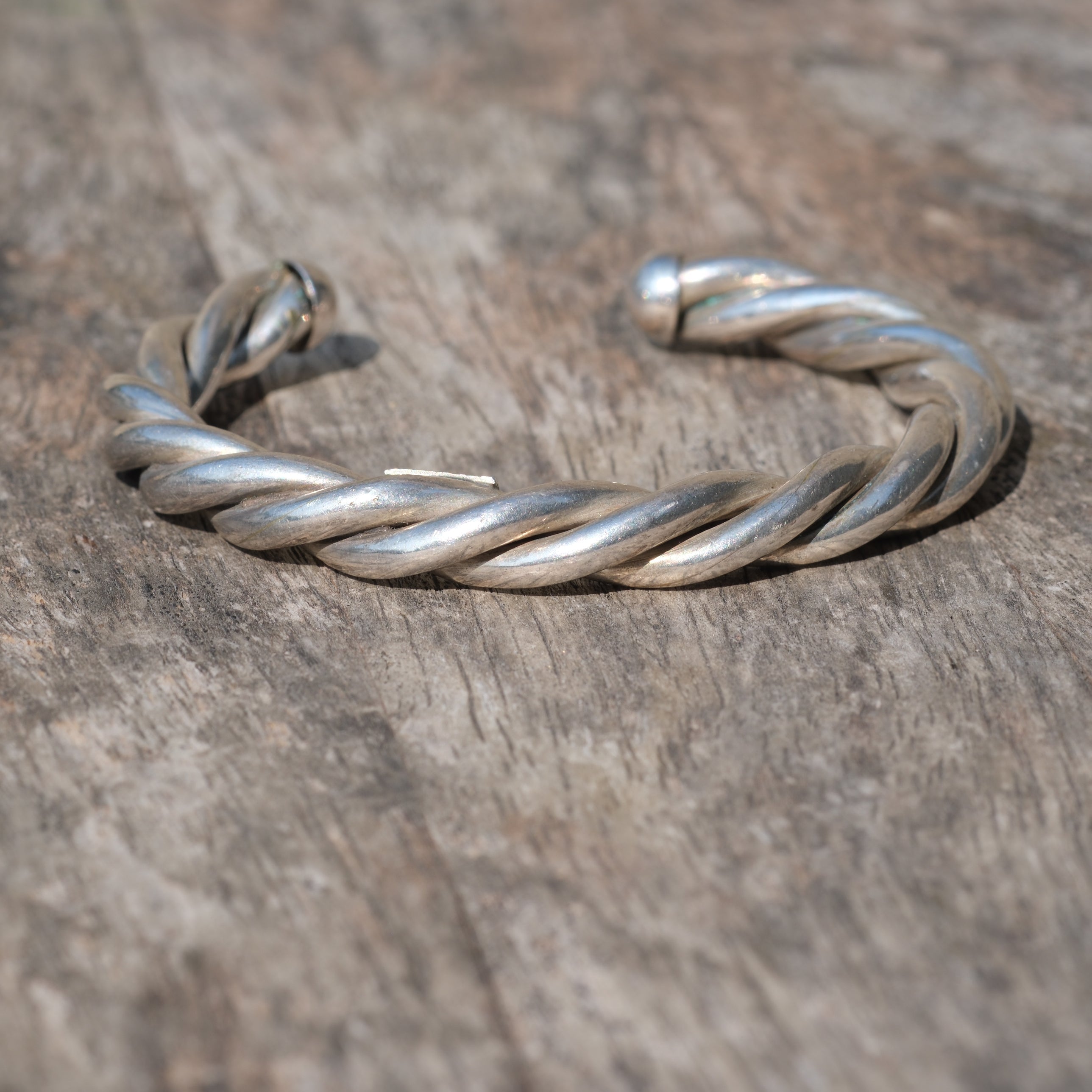 Vintage Sterling Silver Heavy Twisted Rope Cuff