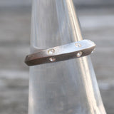 Vintage Sterling CZ Inlay Band 5.75
