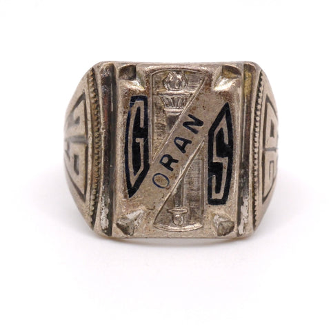 Vintage Sterling ORAN Class Ring 5.5