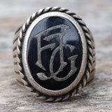 Vintage Sterling FJG Initial Ring 8.75