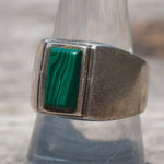 Vintage Sterling Malachite Ring 9