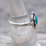 Vintage Sterling Turquoise Chip Inlay Ring 6