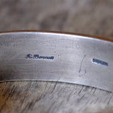 R. Bennet Sterling Stamped 6-Stone Turquoise Cuff Bracelet 6.75"